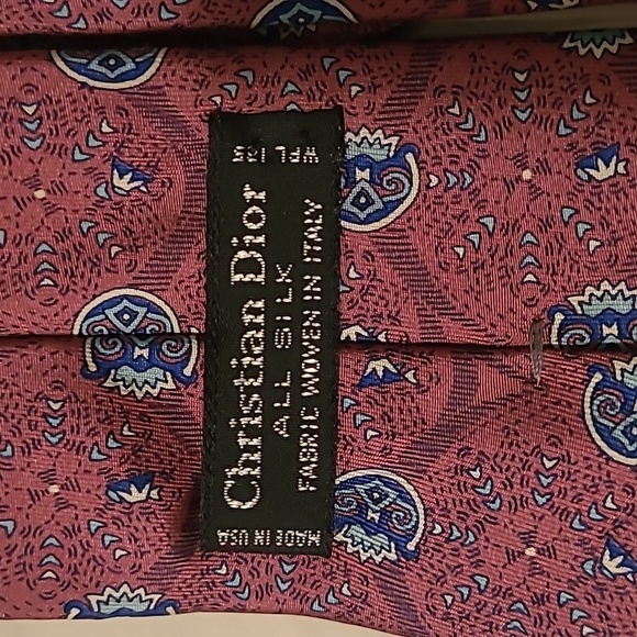 Christian Dior Men's silk tie deep mauve plum navy blue designer luxury Career - Picture 2 of 5